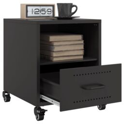 Berkfield Home Bedside Cabinets 2 pcs Black 36x39x43.5 cm Steel - thumbnail 4