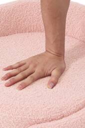 Living and Home Teddy Fleece Upholstered Vanity Stool in Pink - thumbnail 5