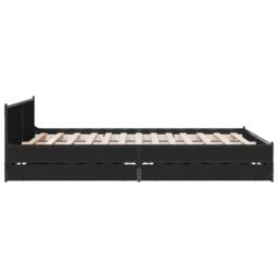 Berkfield Home Bed Frame with Drawers without Mattress Black 135x190 cm Double - thumbnail 5