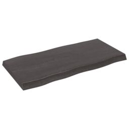 Berkfield Home Table Top Dark Grey 100x50x(2-6) cm Treated Solid Wood Live Edge in Brown - thumbnail 2