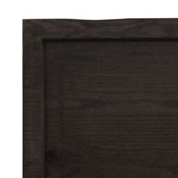 Berkfield Home Table Top Dark Grey 100x50x(2-6) cm Treated Solid Wood Live Edge in Brown - thumbnail 5