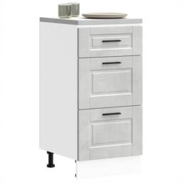 Berkfield Home Kitchen Base Cabinet Porto Concrete Grey Engineered Wood - thumbnail 1