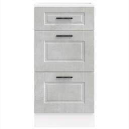 Berkfield Home Kitchen Base Cabinet Porto Concrete Grey Engineered Wood - thumbnail 4