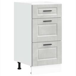 Berkfield Home Kitchen Base Cabinet Porto Concrete Grey Engineered Wood - thumbnail 3