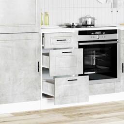 Berkfield Home Kitchen Base Cabinet Porto Concrete Grey Engineered Wood - thumbnail 2