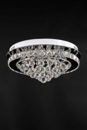 Living and Home Luxury Crystal Flush Mount Ceiling Light in Silver - thumbnail 5