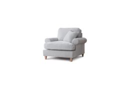 The Great Sofa Company Ezra Textured Velvet Armchair - Scroll Arm in Light Grey - thumbnail 2