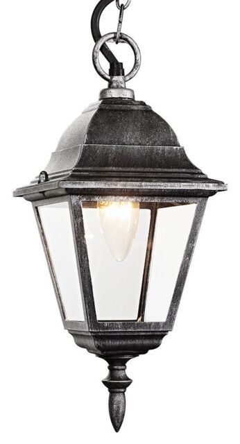 Happy Homewares Cast Aluminium IP44 Outdoor Hanging Lantern in Silver - image 1