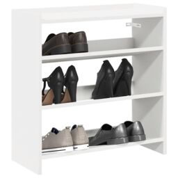 Berkfield Home Shoe Rack White 60x25x62 cm Engineered Wood - Size: 60 x 25 x 62 cm - thumbnail 1