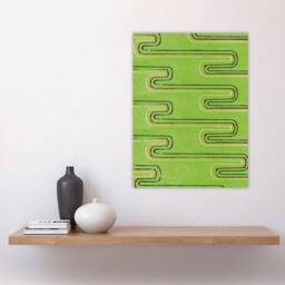 "Artery8 Green Red Line Textile Pattern Japan Wall Art Print Furuya Korin - Size: W12"" x H16""" - thumbnail 4