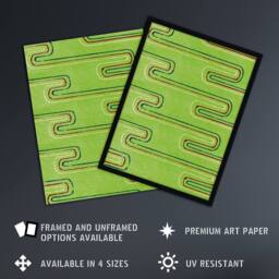 "Artery8 Green Red Line Textile Pattern Japan Wall Art Print Furuya Korin - Size: W12"" x H16""" - thumbnail 2