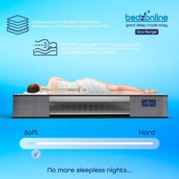 Bedzonline E-Comfort Hydro Sprung 2FT6 Mattress - with Premium Comfort & Cool Breathable Design in Grey - Size: Small Single - thumbnail 6