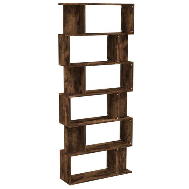 Berkfield Home Book Cabinet/Room Divider Smoked Oak 80x24x192 cm Engineered Wood in Brown - Size: 80 x 24 x 192 cm - image 1