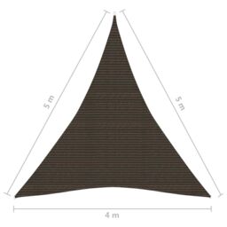 Berkfield Home Sunshade Sail 160 g/m ² Brown 4x5x5 m HDPE - thumbnail 6