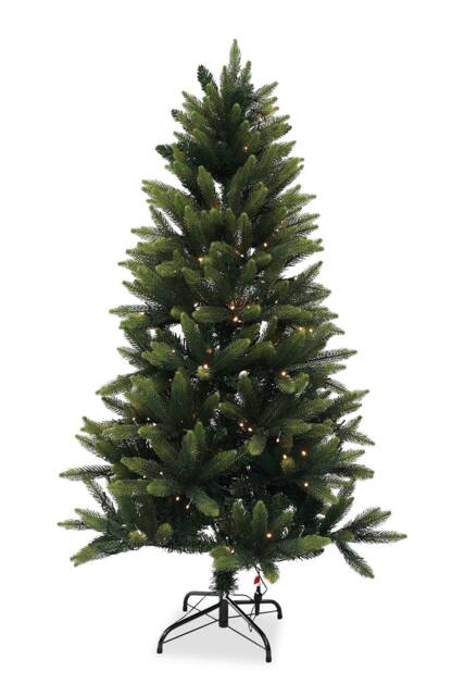 Neel Blue Green Pine Xmas Tree, Artificial Christmas Tree with Warm White LEDs - Size: 4ft - image 1