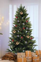 Neel Blue Green Pine Xmas Tree, Artificial Christmas Tree with Warm White LEDs - Size: 4ft - thumbnail 6