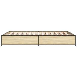 Berkfield Home Bed Frame without Mattress Sonoma Oak 120x190 cm Small Double in Brown - thumbnail 5