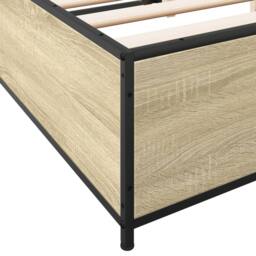 Berkfield Home Bed Frame without Mattress Sonoma Oak 120x190 cm Small Double in Brown - thumbnail 7