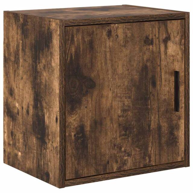 Berkfield Home Garage Wall Cabinet Smoked Oak Engineered Wood in Brown - image 1