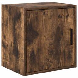 Berkfield Home Garage Wall Cabinet Smoked Oak Engineered Wood in Brown - thumbnail 1