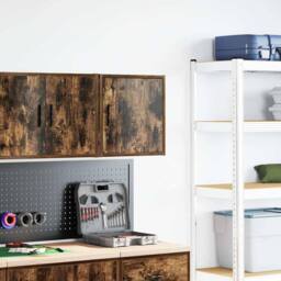 Berkfield Home Garage Wall Cabinet Smoked Oak Engineered Wood in Brown - thumbnail 3