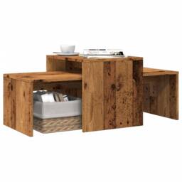 Berkfield Home Durable Coffee Table Old Wood 100x48x40 cm Engineered Wood in Brown - Size: 100 x 48 x 40 cm - thumbnail 2