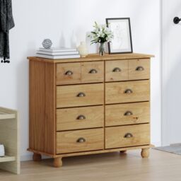 Berkfield Home Chest of Drawers 'ASKIM'Honey Brown 91x40x79 cm Solid Wood Pine - Size: 91 x 40 x 79 cm - thumbnail 4