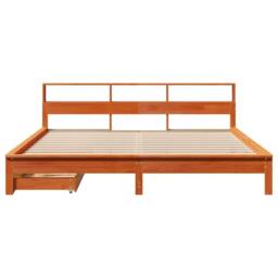 Berkfield Home Bookcase Bed without Mattress Wax Brown 180x200 cm Super King Solid Wood Pine - thumbnail 4