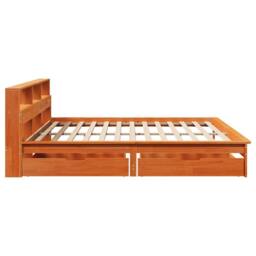 Berkfield Home Bookcase Bed without Mattress Wax Brown 180x200 cm Super King Solid Wood Pine - thumbnail 5