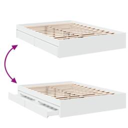 Berkfield Home Modern Bed Frame with Drawers without Mattress White 120x200 cm - Size: Small Double - thumbnail 7