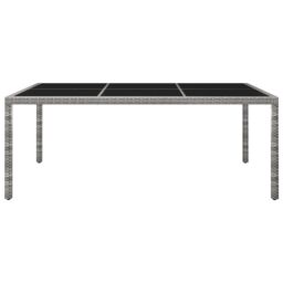 Berkfield Home Outdoor Dining Table Grey 200x150x74 cm Poly Rattan - Size: 200 x 150 x 74 cm - thumbnail 2