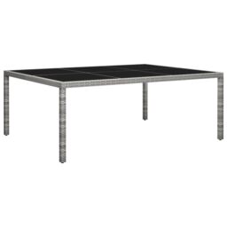 Berkfield Home Outdoor Dining Table Grey 200x150x74 cm Poly Rattan - Size: 200 x 150 x 74 cm - thumbnail 1