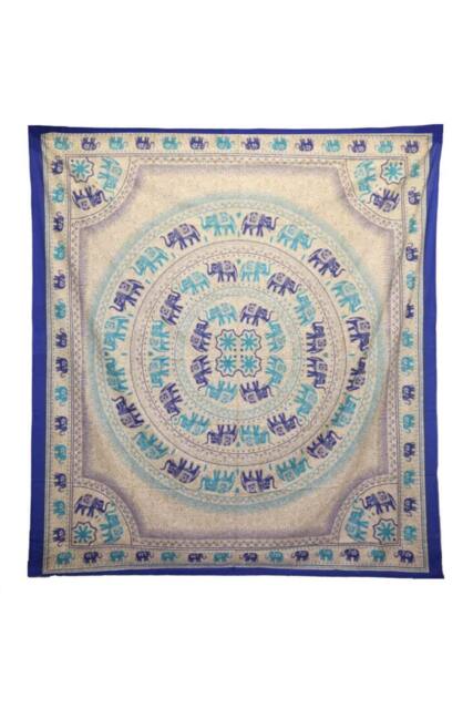 KDMD Elephant Mandala Wall Hanging & Beach Spread in Blues in Blue - image 1
