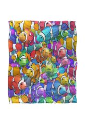 JQ Licensing Royce Mcclure Clown Fish Clown School Pattern Silky Touch Super Soft Throw Blanket 152 X 127 cm in White - thumbnail 1