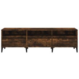 Berkfield Home TV Cabinet Smoked Oak 150x30x44.5 cm Engineered Wood in Brown - thumbnail 6
