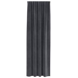 Berkfield Home Blackout Curtains with Top Tape 2 pcs Light Grey Velvet in Dark Grey - thumbnail 4