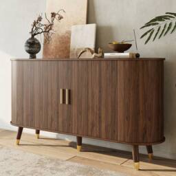 Matteo Walnut 3D Textured Sideboard With Gold Handles - thumbnail 9