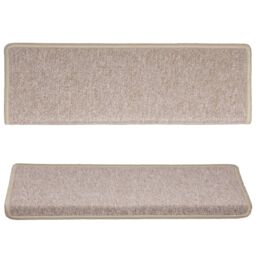 Berkfield Home Carpet Stair Treads 15 pcs 65x21x4 cm Taupe - Size: Medium - thumbnail 4