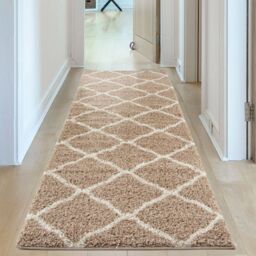 THE RUGS Soft Moroccan Shaggy Rugs & Runners Beige & Ivory Living Room - Size: 180 cm x 270 cm - thumbnail 9