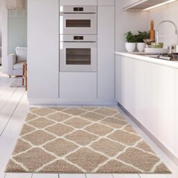 THE RUGS Soft Moroccan Shaggy Rugs & Runners Beige & Ivory Living Room - Size: 180 cm x 270 cm - thumbnail 6
