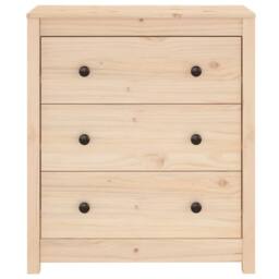 Berkfield Home Sideboard 70x35x80 cm Solid Wood Pine in Light Tan - Size: 70 x 35 x 80 cm - thumbnail 5