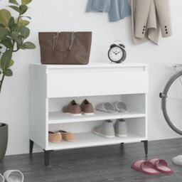 Berkfield Home Shoe Cabinet White 70x36x60 cm Engineered Wood - Size: 70 x 36 x 60 cm - thumbnail 1