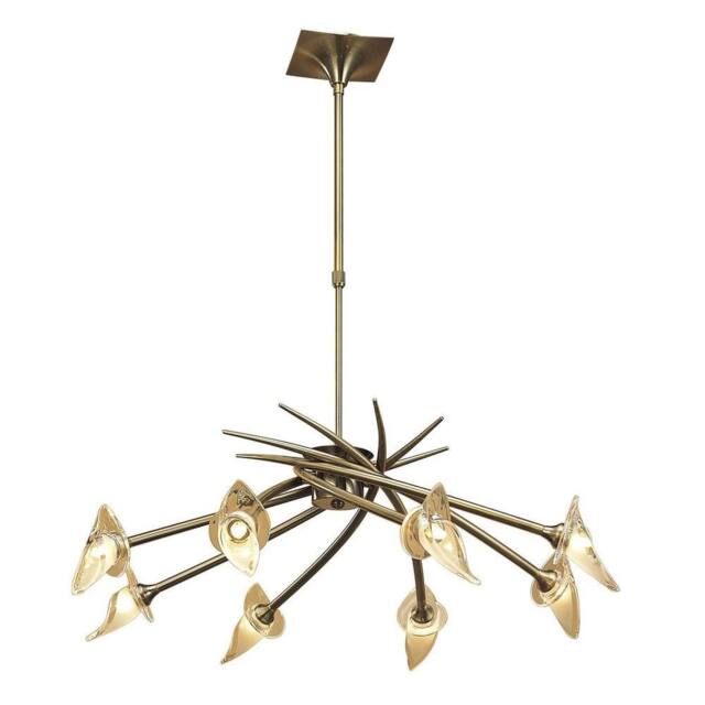 Netlighting Flavia Telescopic Pendant Round 8 Light G9 Antique Brass in Bronze - image 1