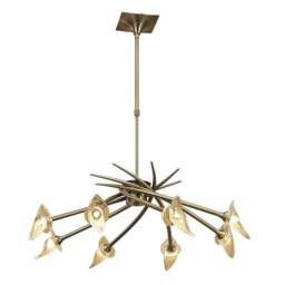 Netlighting Flavia Telescopic Pendant Round 8 Light G9 Antique Brass in Bronze
