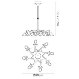 Netlighting Flavia Telescopic Pendant Round 8 Light G9 Antique Brass in Bronze - thumbnail 5