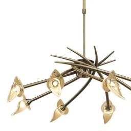 Netlighting Flavia Telescopic Pendant Round 8 Light G9 Antique Brass in Bronze - thumbnail 4
