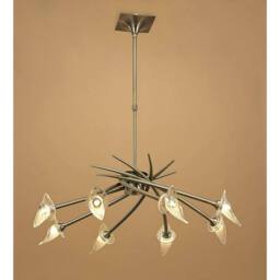 Netlighting Flavia Telescopic Pendant Round 8 Light G9 Antique Brass in Bronze - thumbnail 2