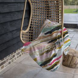 Benjamin Tate Design Coloured Stripes & Spots Blanket in Natural - Size: 120 cm x 150 cm - thumbnail 4