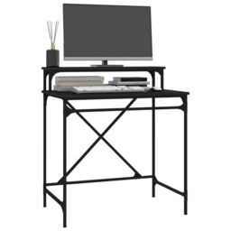 Berkfield Home Desk Black 80x50x90 cm Engineered Wood & Iron - Size: 80 x 50 x 90 cm - thumbnail 4