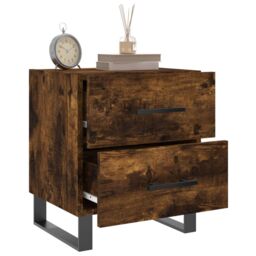 Berkfield Home Bedside Cabinet Smoked Oak 40x35x47.5 cm Engineered Wood in Brown - thumbnail 4